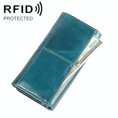 Versatile Retro Leather Rfid Lady Wallet - Yellowish-Brown