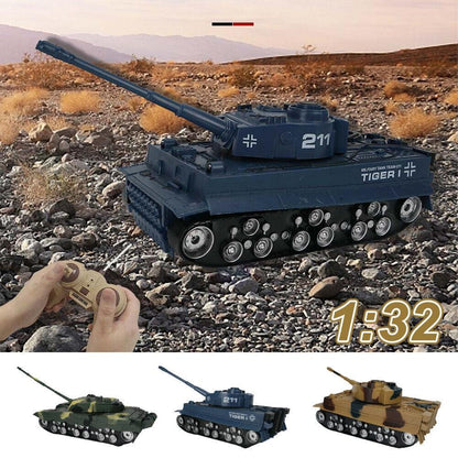 1 32 Four-way Rc Tank with Remote Control - Yellow