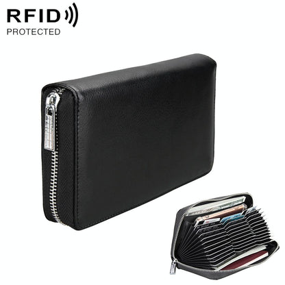 Leather Rfid Passport & Card Holder - Compact - Coffee