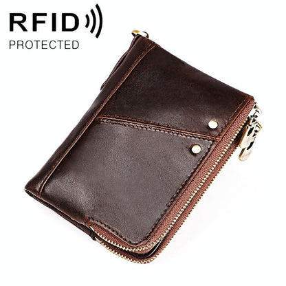 Men Leather Rfid Wallet - Antimagnetic - Coffee