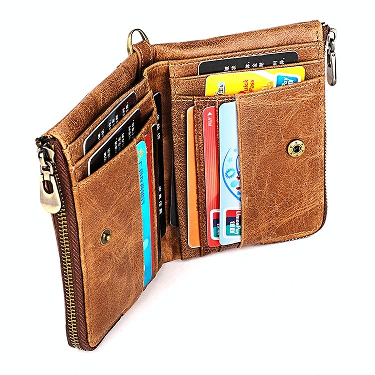 Men Leather Rfid Wallet - Antimagnetic - Coffee