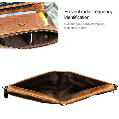 Men Leather Rfid Wallet - Antimagnetic - Coffee