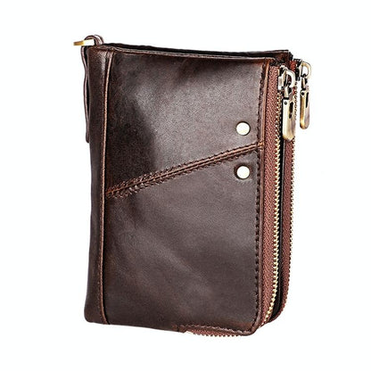 Men Leather Rfid Wallet - Antimagnetic - Coffee