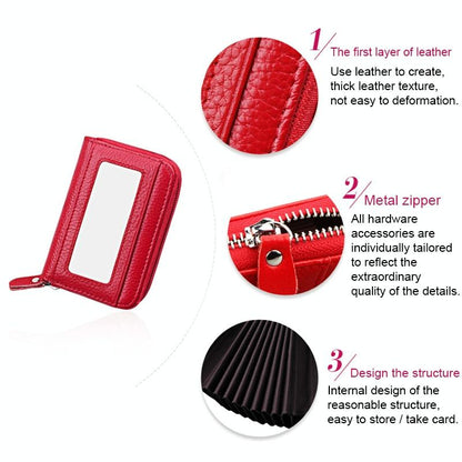 12-slot Leather Rfid Blocking Card Holder Wallet - Coffee