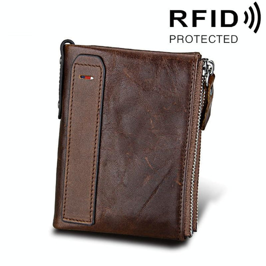 Men Leather Rfid Blocking Card Holder Wallet - 12.1x9.4x2.7cm - Ccb1085C