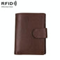 Men Rfid Leather Passport Wallet - Compact & Secure - Coffee