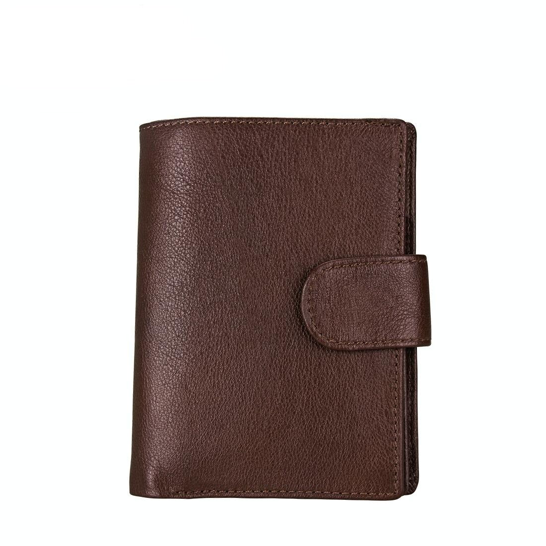Men Rfid Leather Passport Wallet - Compact & Secure - Coffee