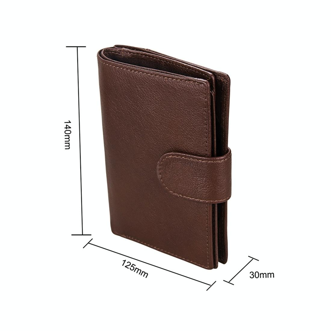 Men Rfid Leather Passport Wallet - Compact & Secure - Coffee