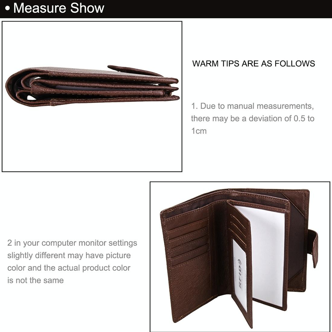 Men Rfid Leather Passport Wallet - Compact & Secure - Coffee