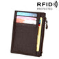 Leather Rfid Blocking Card Holder Wallet - Cowhide - Coffee