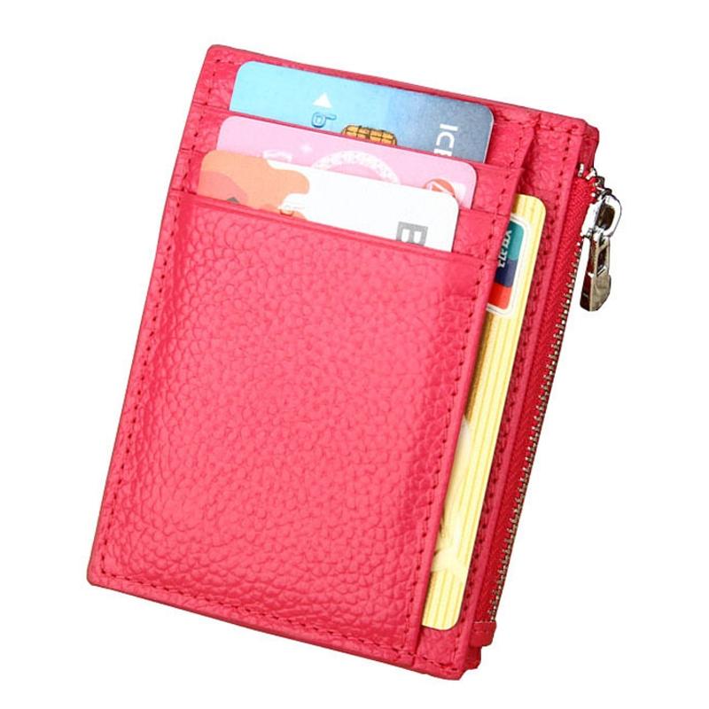 Leather Rfid Blocking Card Holder Wallet - Cowhide - Coffee