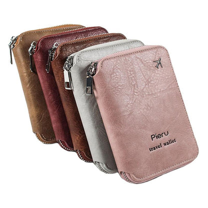 Rfid-blocking Travel Document Pouch - Coffee