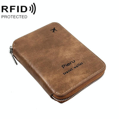 Rfid-blocking Travel Document Pouch - Coffee