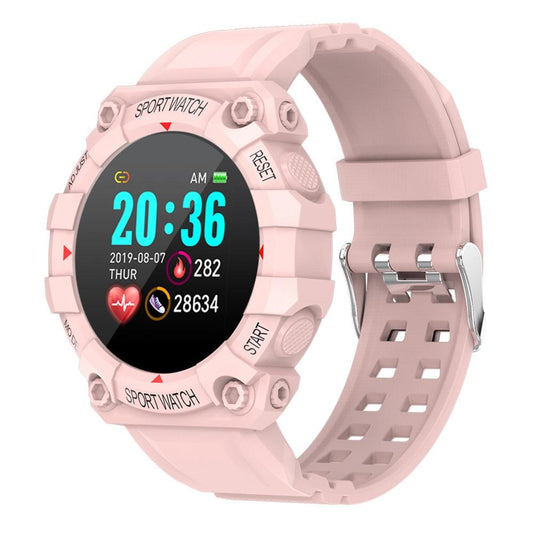 1.3 Inch Colour Round Screen Sport Smart Watch Support Heart Rate / Multi-Sports Mode - Pink