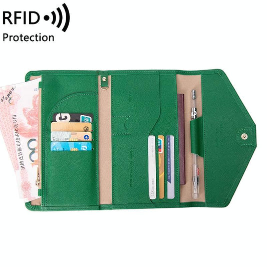 Rfid-blocking Passport & Card Bag - Secure & Compact - Dark Green