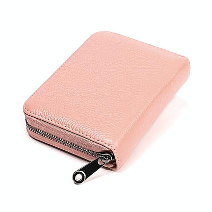 Leather Rfid Wallet - Sleek and Secure - Pink