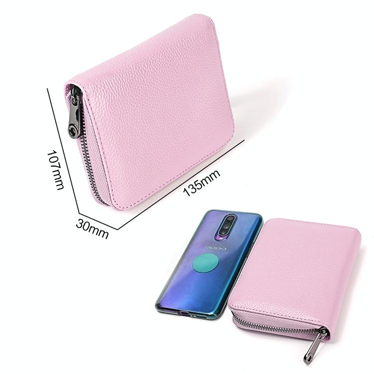 Leather Rfid Wallet - Sleek and Secure - Pink