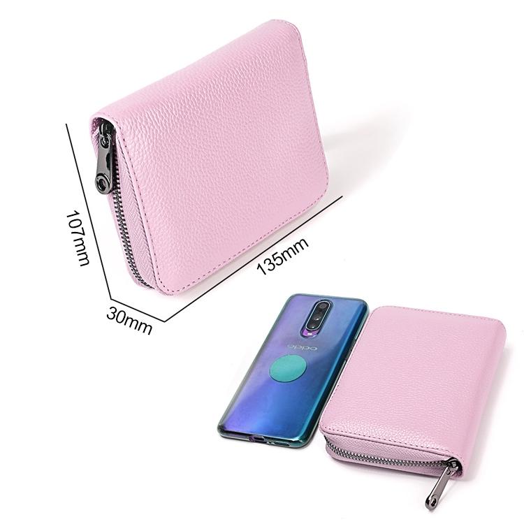 Leather Rfid Wallet - Sleek and Secure - Pink