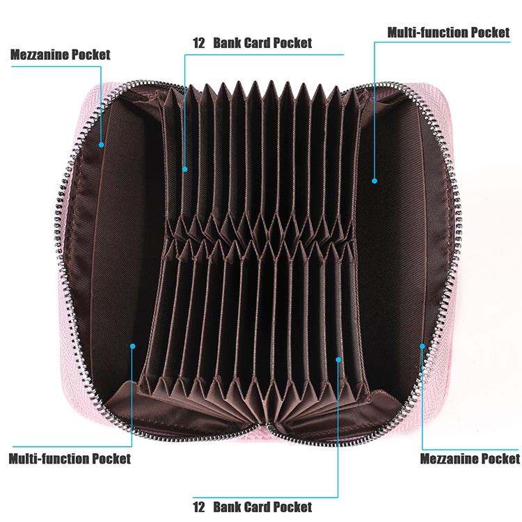 Leather Rfid Wallet - Sleek and Secure - Pink