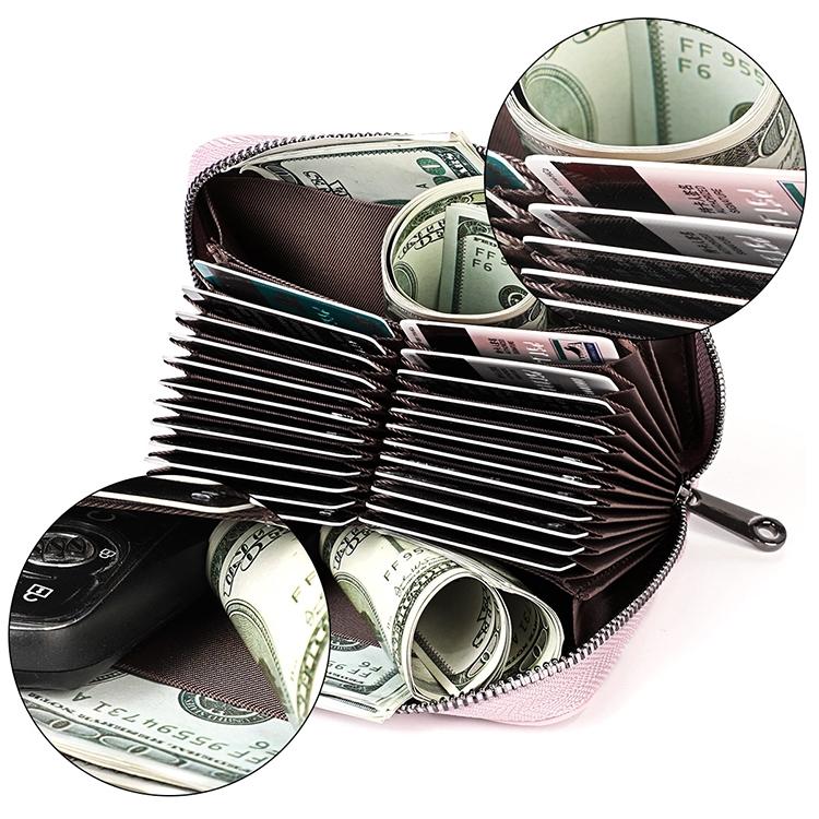 Leather Rfid Wallet - Sleek and Secure - Pink