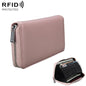 Leather Rfid Passport & Card Holder - Compact - Pink