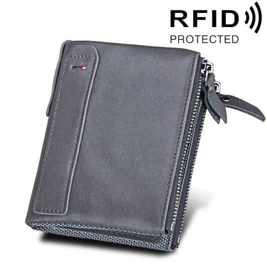 Men Leather Rfid Blocking Card Holder Wallet - 12.1x9.4x2.7cm - Ccb1085H