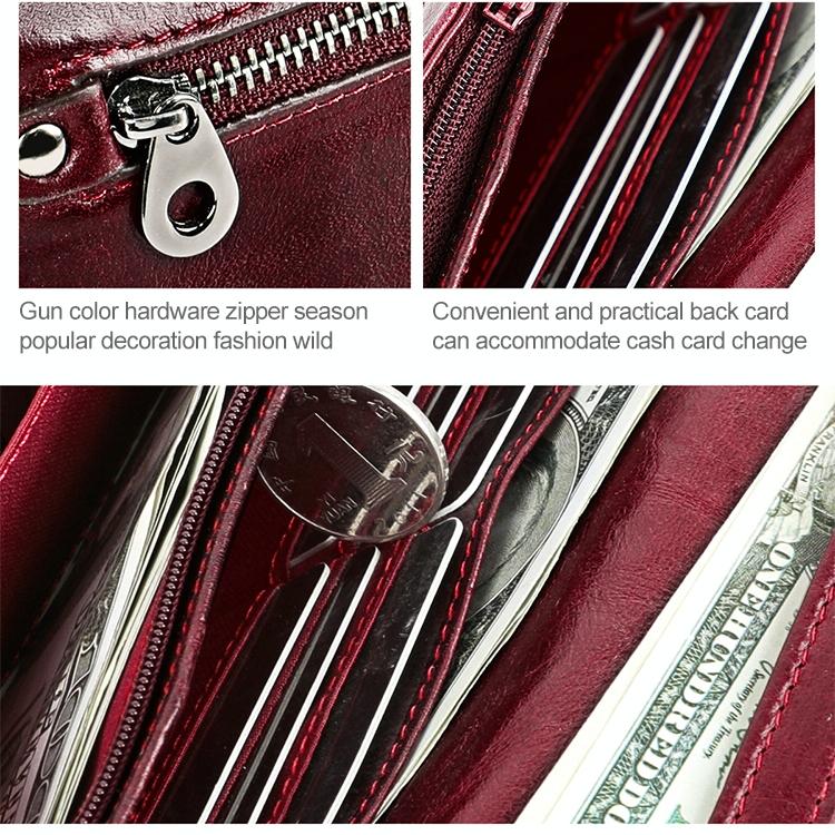 Versatile Retro Leather Rfid Lady Wallet - Blue