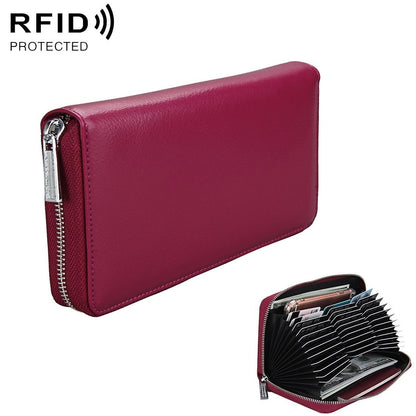 Leather Rfid Passport & Card Holder - Compact - Purple