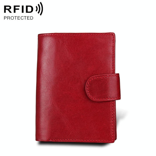 Men Rfid Leather Passport Wallet - Compact & Secure - Red