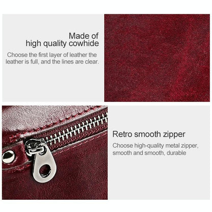 Versatile Retro Leather Rfid Lady Wallet - Wine Red