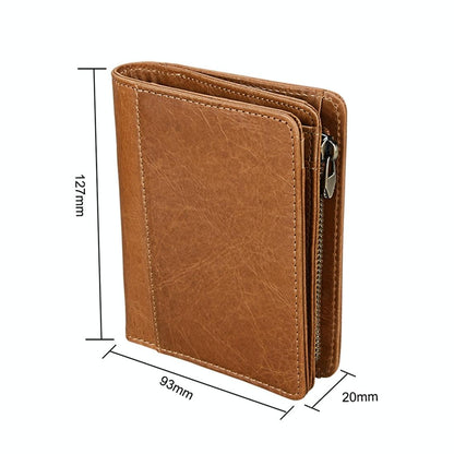 Antimagnetic Rfid Leather Wallet for Men - Brown