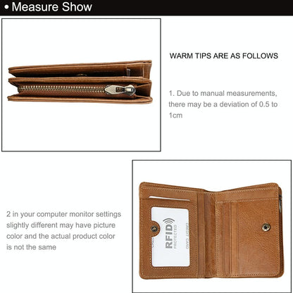 Antimagnetic Rfid Leather Wallet for Men - Brown