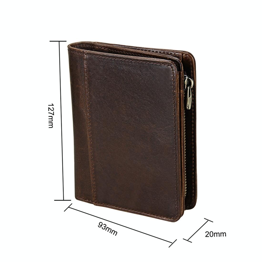 Antimagnetic Rfid Leather Wallet for Men - Brown