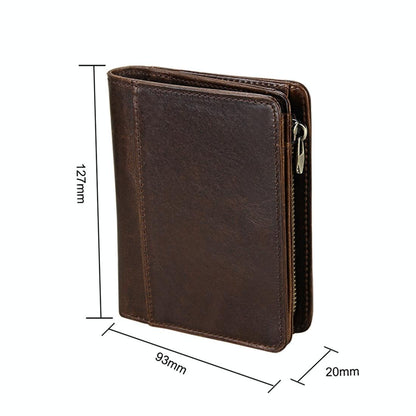 Antimagnetic Rfid Leather Wallet for Men - Brown