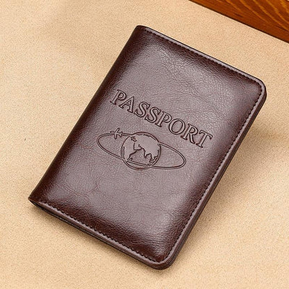 Leather Rfid Passport Holder - Compact and Secure - Dark Brown