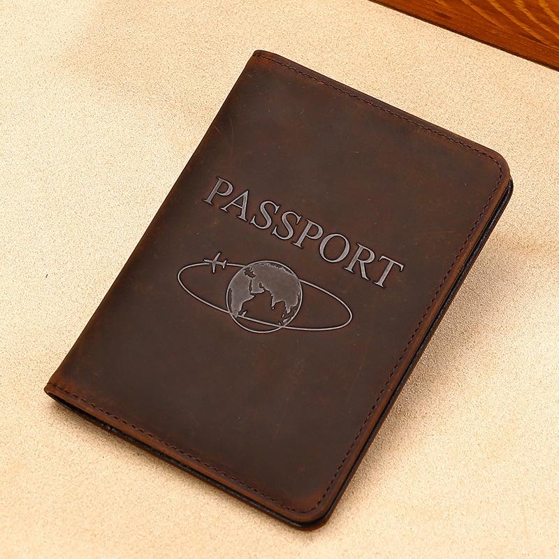Leather Rfid Passport Holder - Compact and Secure - Dark Brown