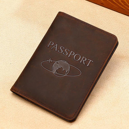 Leather Rfid Passport Holder - Compact and Secure - Dark Brown
