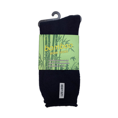 12 Pairs PREMIUM BAMBOO SOCKS Mens Heavy Duty Thick Work Socks Cushion BULK  - Black - 6-11
