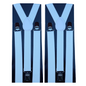 2x Mens Suspenders Braces Adjustable Strong Clip On Elastic Formal Wedding Slim - White