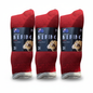 3 Pairs MERINO WOOL SOCKS Mens Heavy Duty Premium Thick Work Socks Cushion - Red - 11-14