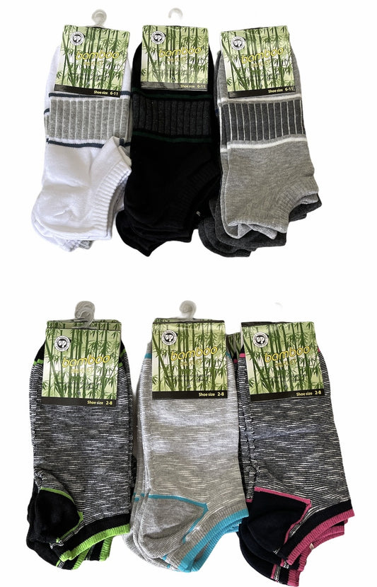 1x Pair Bamboo Anklet Socks Work Sport Ankle Cushion Odour Resistant Natural - 6-11