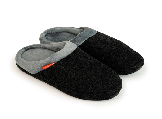ARCHLINE Orthotic Slippers Slip On Arch Scuffs Orthopedic Moccasins in Charcoal Marle - EUR 37