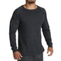 Mens Merino Wool Blend Long Sleeve Thermal Top Underwear Thermals Base Layer - Black - L