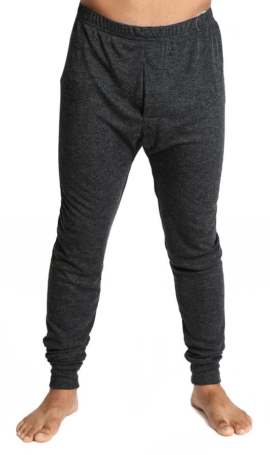 Mens Merino Wool Blend Long John Thermal Pants Underwear Thermals Warm Winter - Black - S