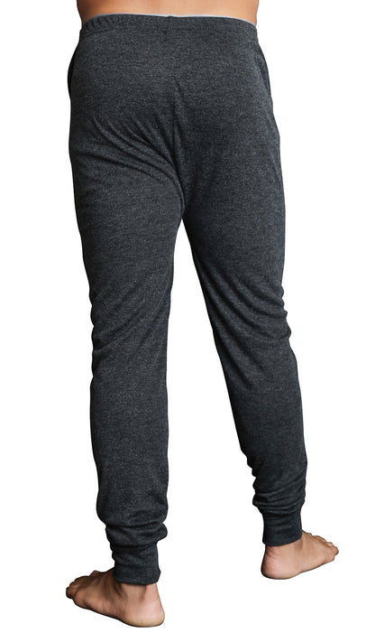 Mens Merino Wool Blend Long John Thermal Pants Underwear Thermals Warm Winter - Black - XL