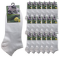24x COTTON ANKLE SOCKS Sport Low Cut Mens Womens Running  BULK Anklet - White - 6-11