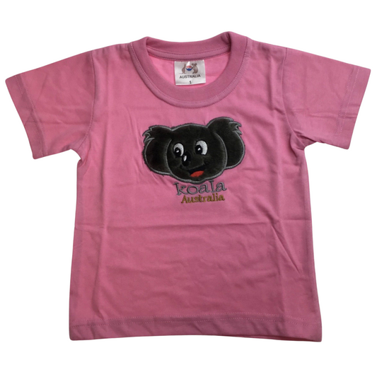 Kids KOALA AUSTRALIA T Shirt Tee Souvenir Gift Childrens Child 100% Cotton Top - Light Pink - 2