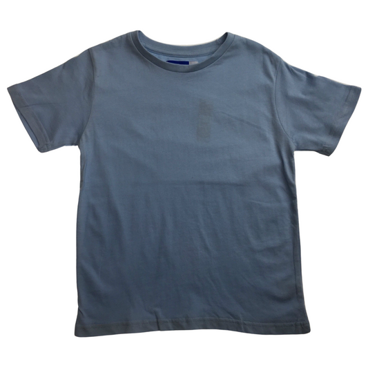 KIDS PLAIN T SHIRT Childrens Child 100% COTTON Boys Girls Basic Blank Tee Top - Sky Blue - 10
