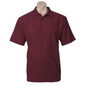 Mens Polo Top Shirt Plain Casual Short Sleeve Pique Knit Basic UPF Rated T-Shirt - Burgundy  - L