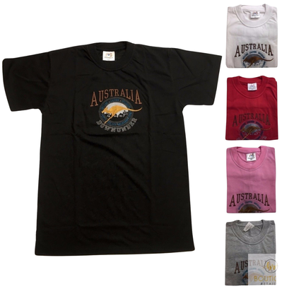 Adult Australia Kangaroo T Shirt Australia Day Souvenir Tee Top 100% Cotton - White - XXL